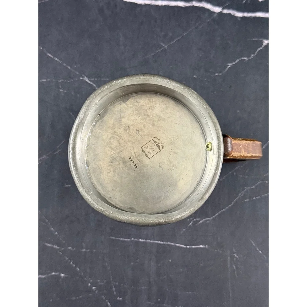 VTG International Pewter Stein Tankard Wooden Handle 5 1/4in